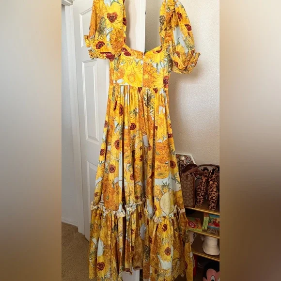 Selkie Sunflowers Cotton Ritz Dress - Picture 3 of 7